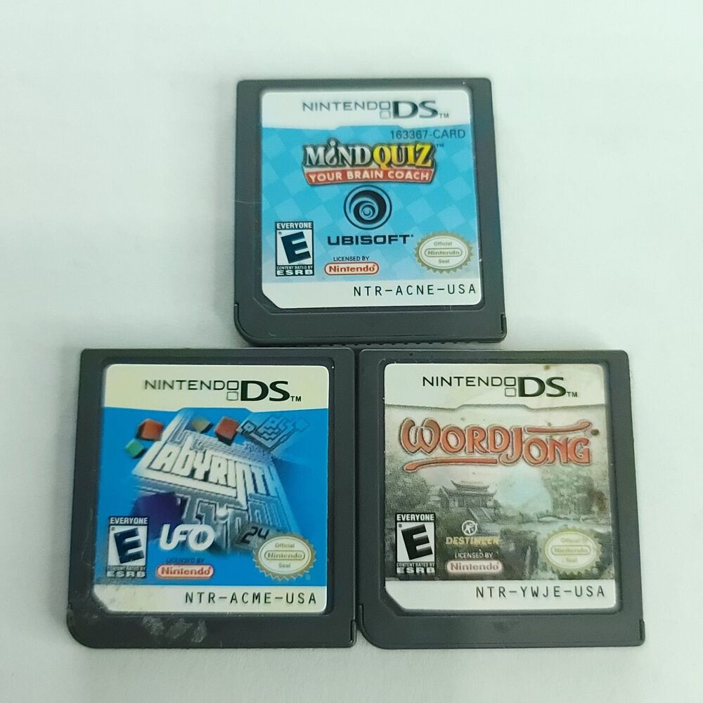 Labyrinth Word Jong Mind Quiz Lot Of 3 Nintendo DS Puzzle Carts Only Tested